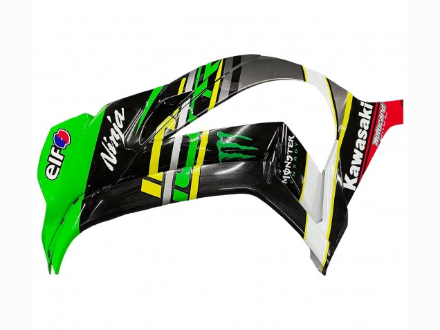 Erschwingliche Kawasaki ZX10R Motorrad Verkleidung 2016-2020 - Grun Gelb Rot Schwarz Elf Monster