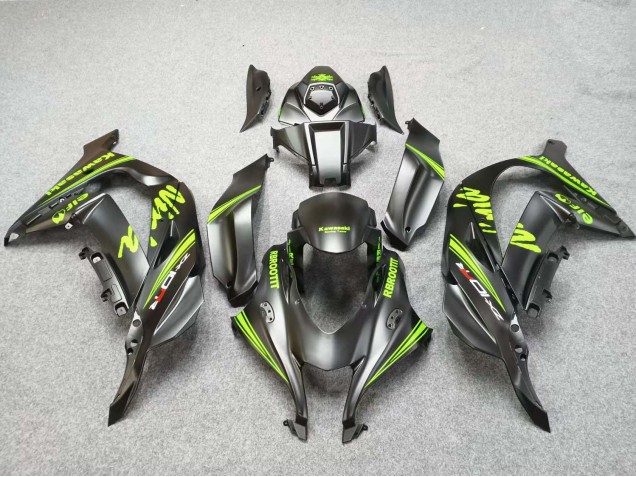 Erschwingliche Kawasaki ZX10R Motorrad Verkleidung 2016-2020 - Matt Schwarz Grun