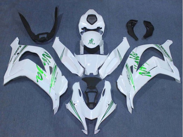 Erschwingliche Kawasaki ZX10R Motorrad Verkleidung 2016-2020 - Weiss Grun Ninja