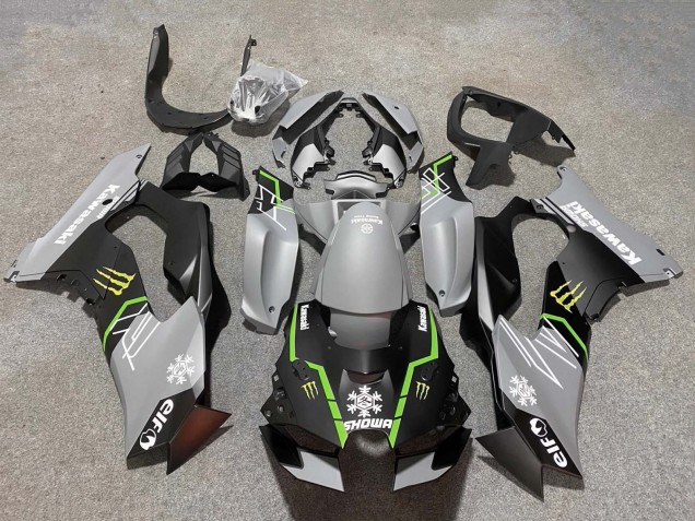 Erschwingliche Kawasaki ZX10R Motorrad Verkleidung 2021-2025 - Grau Matt Schwarz Grun Weiss Elf Schnee Monster