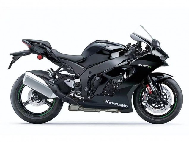 Erschwingliche Kawasaki ZX10R Motorrad Verkleidung 2021-2025 - Schwarz Weiss Grun Aufkleber