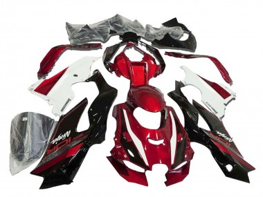 Erschwingliche Kawasaki ZX10R Motorrad Verkleidung 2021-2025 - Rot Weiss Glanzendes Schwarz