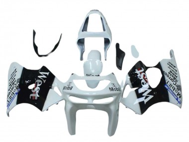Erschwingliche Kawasaki ZX6R Motorrad Verkleidung 1998-1999 - Weiss Schwarz West Mobil
