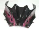 Erschwingliche Kawasaki ZX14R ZZR1400 Motorrad Verkleidung 2006-2011 - Glanzendes Schwarz Rot Rosa Flamme
