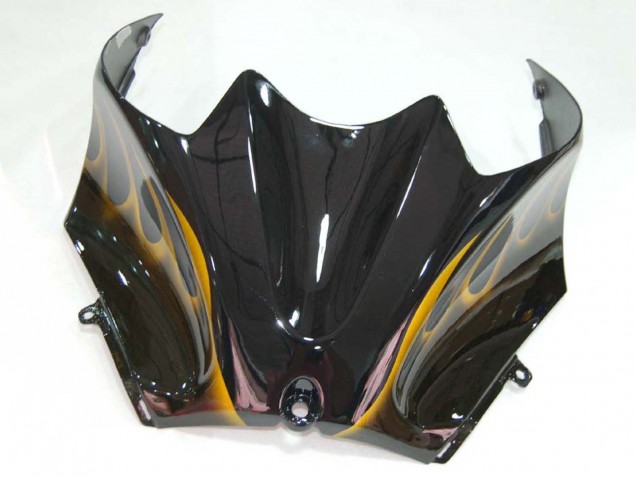 Erschwingliche Kawasaki ZX14R ZZR1400 Motorrad Verkleidung 2006-2011 - Glanzendes Schwarz Gold Flamme