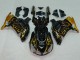 Erschwingliche Kawasaki ZX14R ZZR1400 Motorrad Verkleidung 2006-2011 - Glanzendes Schwarz Gold Flamme