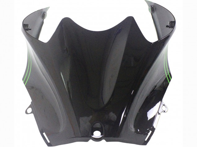 Erschwingliche Kawasaki ZX14R ZZR1400 Motorrad Verkleidung 2012-2024 - Grun Glanzendes Schwarz Streifen