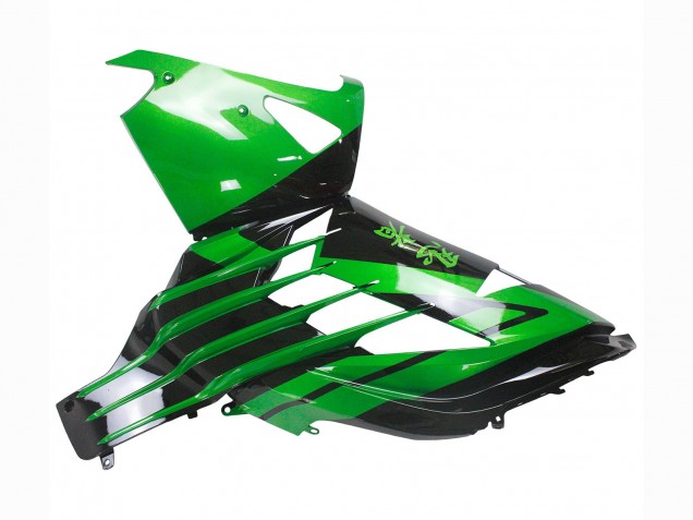 Erschwingliche Kawasaki ZX14R ZZR1400 Motorrad Verkleidung Kit 2012-2024 - Grun Glanzendes Schwarz