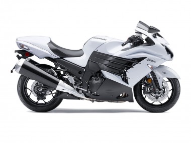 Erschwingliche Kawasaki ZX14R ZZR1400 Motorrad Verkleidung 2012-2024 - Weiss Matt Schwarz