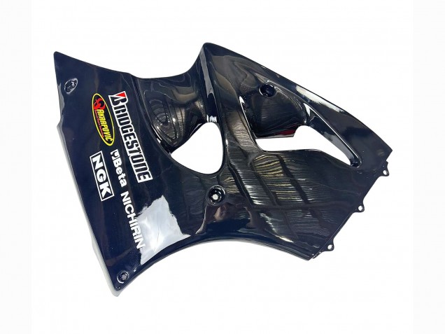 Erschwingliche Kawasaki ZX6R Motorrad Verkleidung 1998-1999 - Glanzendes Schwarz Gelb Elf Bridgestone
