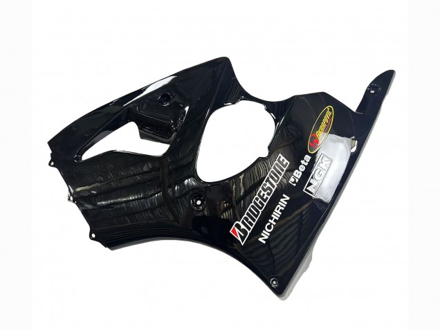 Erschwingliche Kawasaki ZX6R Motorrad Verkleidung 1998-1999 - Glanzendes Schwarz Gelb Elf Bridgestone