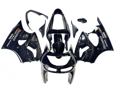 Erschwingliche Kawasaki ZX6R Motorrad Verkleidung 1998-1999 - Glanzendes Schwarz Gelb Elf Bridgestone