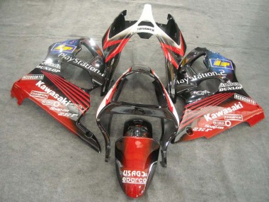 Erschwingliche Kawasaki ZX6R Motorrad Verkleidung 2000-2002 - Weiss Rot Schwarz PlayStation 2