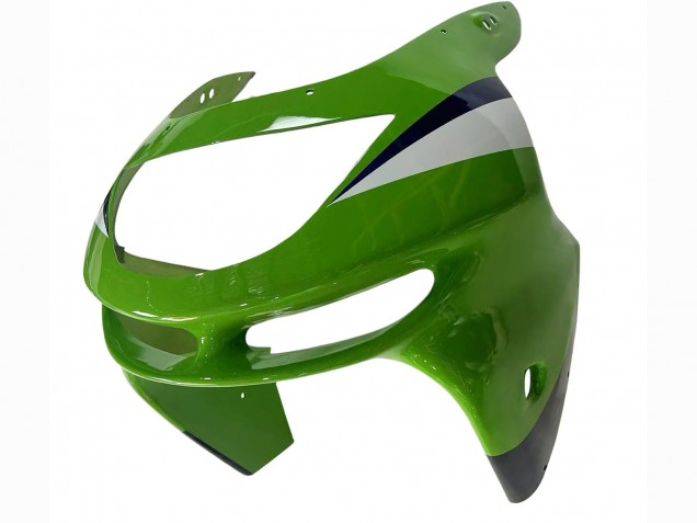 Erschwingliche Kawasaki ZX6R Motorrad Verkleidung 1998-1999 - Grun Weiss Blau Silber Glanzendes Schwarz