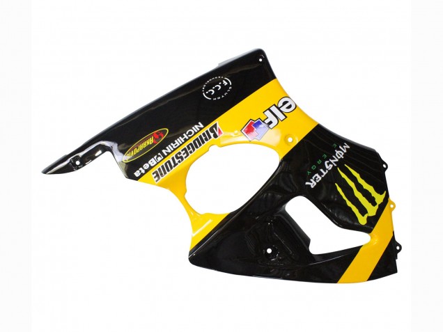 Erschwingliche Kawasaki ZX6R Motorrad Verkleidung 1998-1999 - Gelb Schwarz Monster Elf Bridgestone