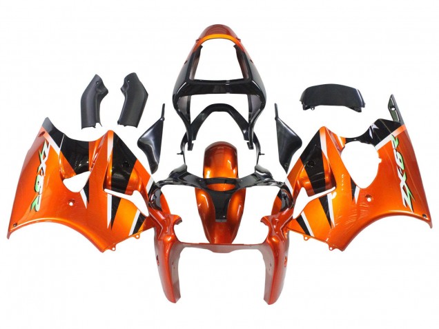Erschwingliche Kawasaki ZX6R Motorrad Verkleidung 2000-2002 - Orange Schwarz