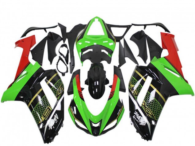 Erschwingliche Kawasaki ZX6R Motorrad Verkleidung 2007-2008 - Grun Schwarz