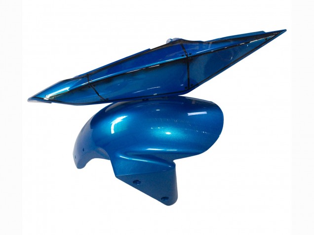 Erschwingliche Kawasaki ZX6R Motorrad Verkleidung 2003-2004 - Blau Weiss Rot Hai