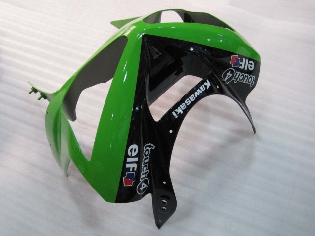 Erschwingliche Kawasaki ZX6R Motorrad Verkleidung 2003-2004 - Grun Schwarz Elf Bridgestone
