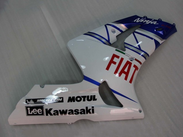 Erschwingliche Kawasaki ZX6R Motorrad Verkleidung 2003-2004 - Weiss Blau Rot Fiat