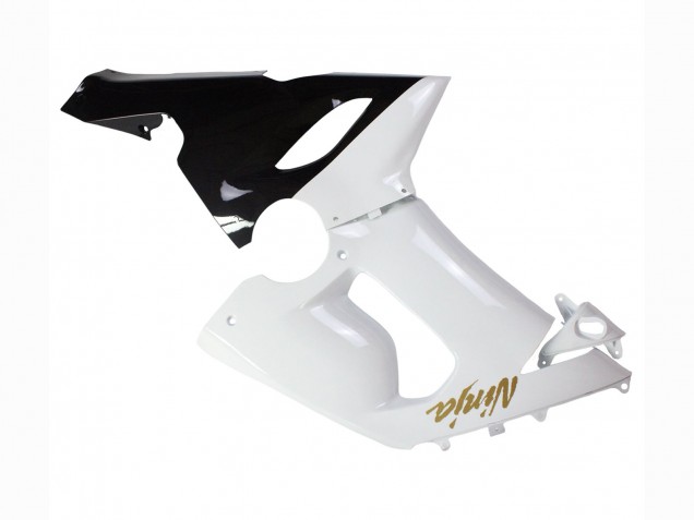 Erschwingliche Kawasaki ZX6R Motorrad Verkleidung 2005-2006 - Weiss Schwarz Gold Ninja