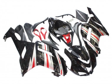 Erschwingliche Kawasaki ZX6R Motorrad Verkleidung 2007-2008 - Schwarz Silber Rot Ninja