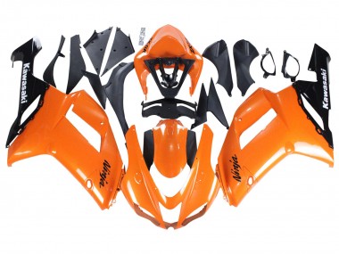 Erschwingliche Kawasaki ZX6R Motorrad Verkleidung 2007-2008 - Orange Schwarz Ninja