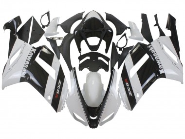 Erschwingliche Kawasaki ZX6R Motorrad Verkleidung 2007-2008 - Weiss Schwarz