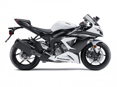 Erschwingliche Kawasaki ZX6R Motorrad Verkleidung 2009-2012 - Weiss Matt Schwarz