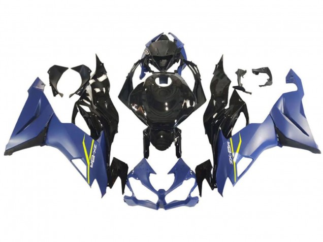 Erschwingliche Kawasaki ZX6R Motorrad Verkleidung 2009-2012 - Blau Glanzendes Schwarz Gelb