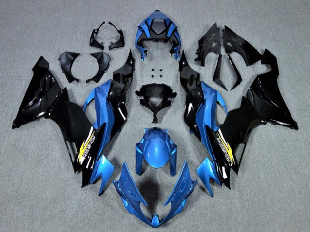Erschwingliche Kawasaki ZX6R Motorrad Verkleidung 2009-2012 - Blau Glanzendes Schwarz Gelb