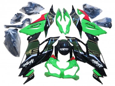 Erschwingliche Kawasaki ZX6R Motorrad Verkleidung 2009-2012 - Rot Glanzendes Schwarz Bienenwabe