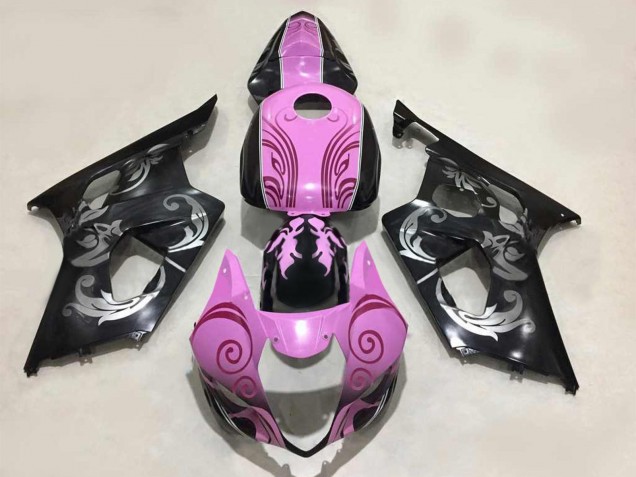 Erschwingliche Suzuki GSXR 1000 Motorrad Verkleidung 2003-2004 - Schwarz Rosa
