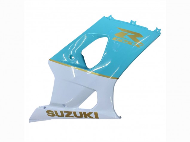 Erschwingliche Suzuki GSXR 1000 Motorrad Verkleidung 2003-2004 - Weiss Hellblau Gold