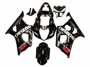 Erschwingliche Suzuki GSXR 1000 Motorrad Verkleidung 2003-2004 - Glanzendes Schwarz Weiss Rot Aufkleber