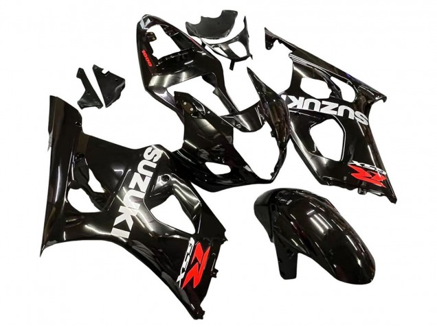 Erschwingliche Suzuki GSXR 1000 Motorrad Verkleidung 2003-2004 - Glanzendes Schwarz Weiss Rot Aufkleber