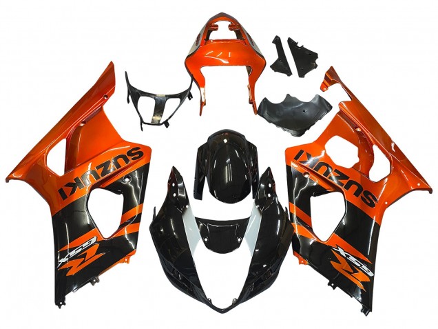 Erschwingliche Suzuki GSXR 1000 Motorrad Verkleidung 2003-2004 - Burnt Orange Glanzendes Schwarz