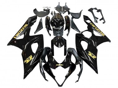 Erschwingliche Suzuki GSXR 1000 Motorrad Verkleidung 2005-2006 - Glanzendes Schwarz Gold Aufkleber
