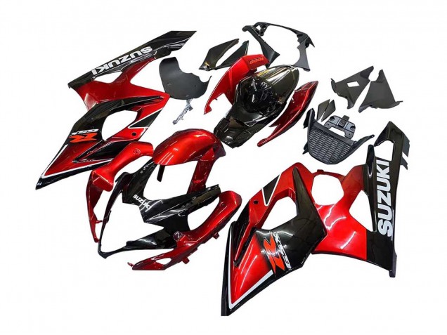 Erschwingliche Suzuki GSXR 1000 Motorrad Verkleidung 2005-2006 - Rot Glanzendes Schwarz