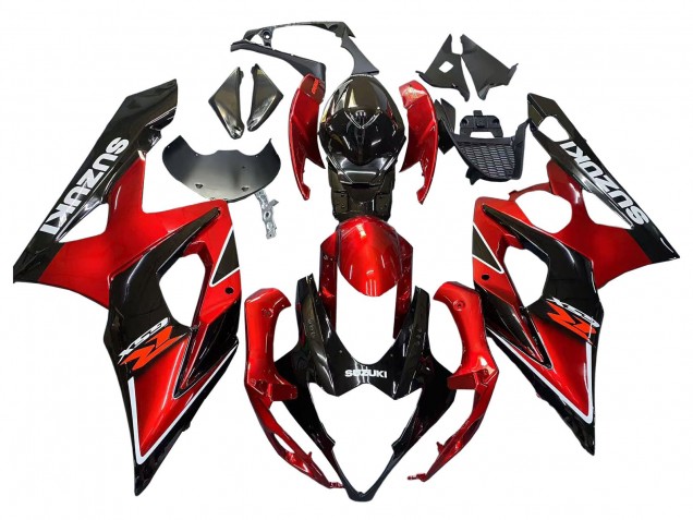 Erschwingliche Suzuki GSXR 1000 Motorrad Verkleidung 2005-2006 - Rot Glanzendes Schwarz
