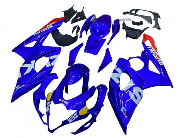 Erschwingliche Suzuki GSXR 1000 Motorrad Verkleidung 2005-2006 - Blau Gelb Weiss Rot Motul