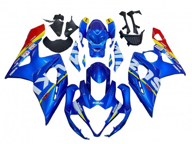 Erschwingliche Suzuki GSXR 1000 Motorrad Verkleidung 2005-2006 - Blau Gelb Rot Weiss