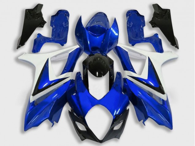 Erschwingliche Suzuki GSXR 1000 Motorrad Verkleidung 2007-2008 - Weiss Blau Schwarz