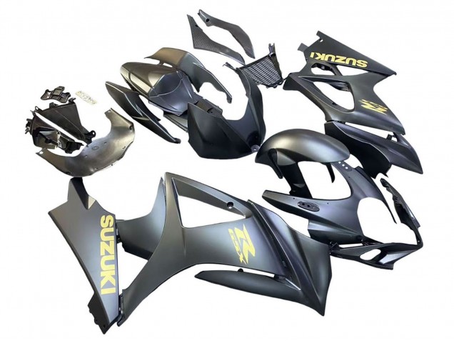 Erschwingliche Suzuki GSXR 1000 Motorrad Verkleidung 2007-2008 - Matt Schwarz Gold Aufkleber