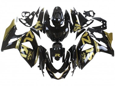 Erschwingliche Suzuki GSXR 1000 Motorrad Verkleidung 2009-2016 - Glanzendes Schwarz Gold