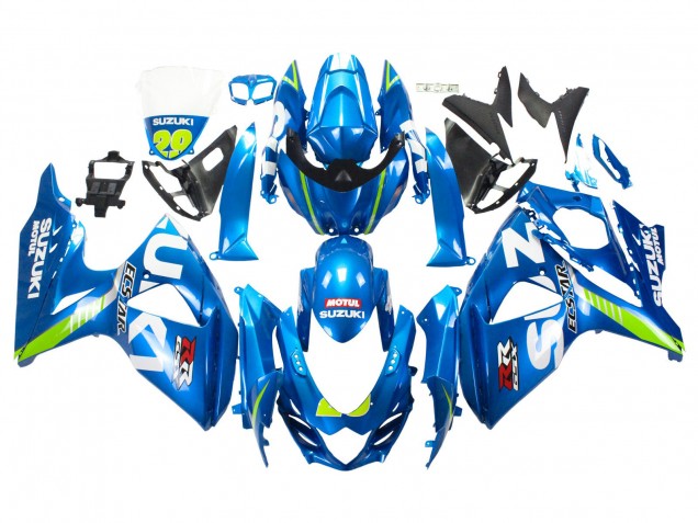 Erschwingliche Suzuki GSXR 1000 Motorrad Verkleidung 2009-2016 - Hellblau Grun Motul 29 Ecstar