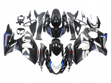 Erschwingliche Suzuki GSXR 1000 Motorrad Verkleidung 2009-2016 - Matt Schwarz Weiss Blau