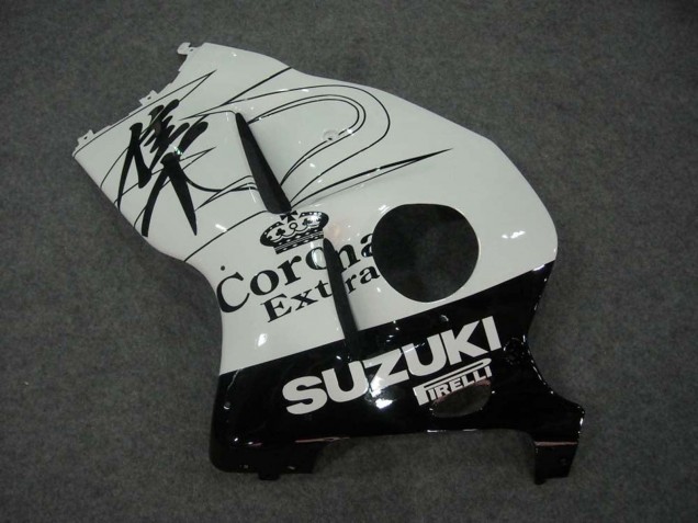 Erschwingliche Suzuki GSXR 1300 Hayabusa Motorrad Verkleidung 1996-2007 - Weiss Schwarz Corona