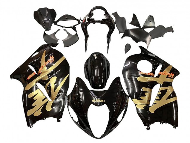 Erschwingliche Suzuki GSXR 1300 Hayabusa Motorrad Verkleidung 1996-2007 - Glanzendes Schwarz Gold Hayabusa