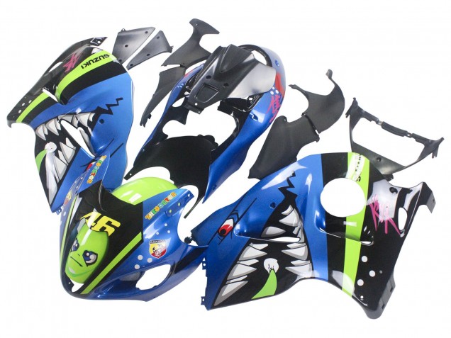 Erschwingliche Suzuki GSXR 1300 Hayabusa Motorrad Verkleidung 1996-2007 - Blau Grun Hai 46
